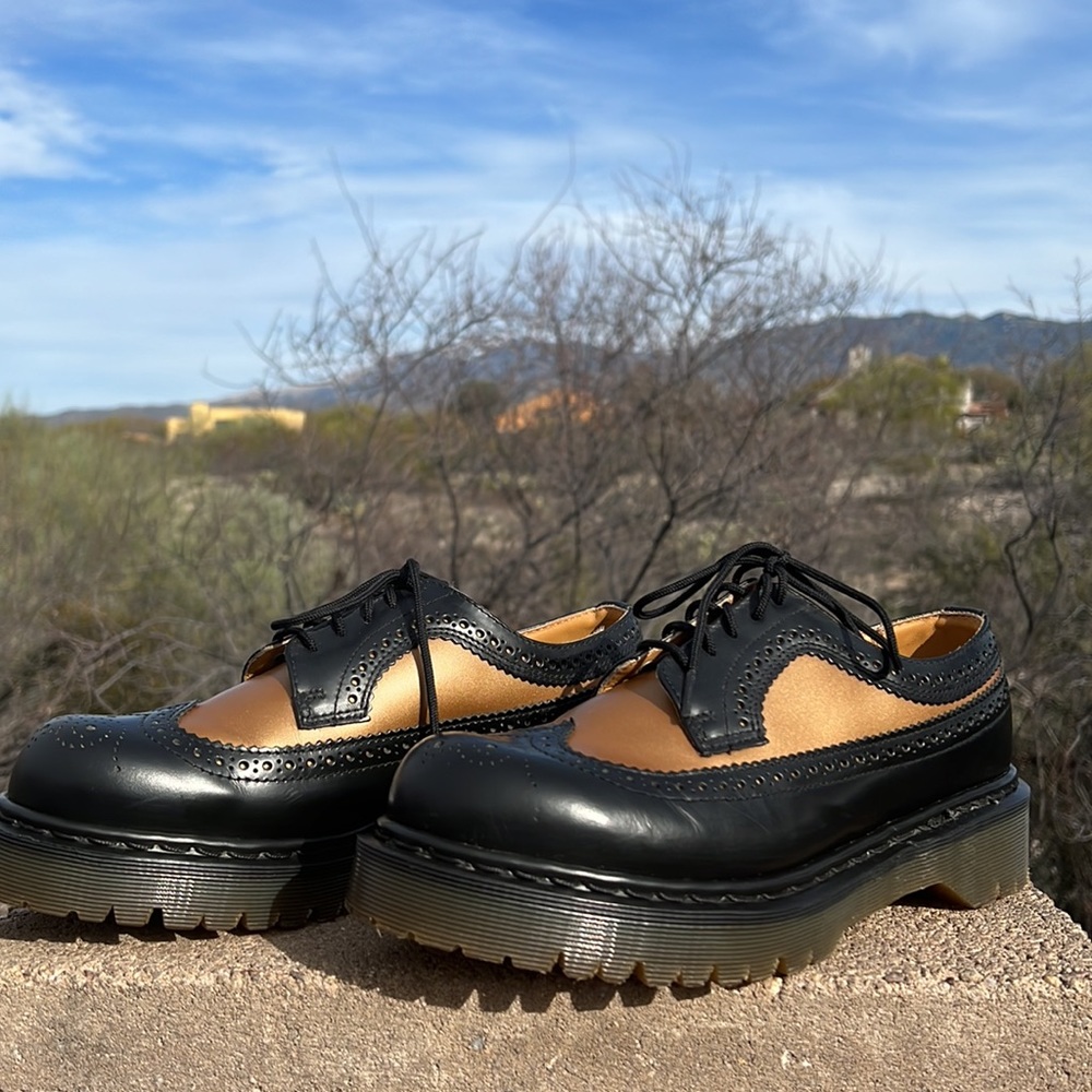 🏴 Dr. Martens MIE Vintage Platform 2-Tone Chunky Brogue Y2K Oxfords UK 7 - Picture 8 of 17